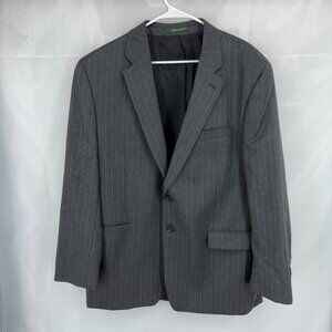 Lauren Ralph Lauren Men 48R Suit Jacket Blazer Sport Coat Gray Striped Career